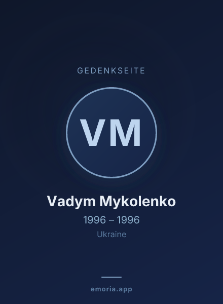 Gedenkportrait von Vadym Mykolenko