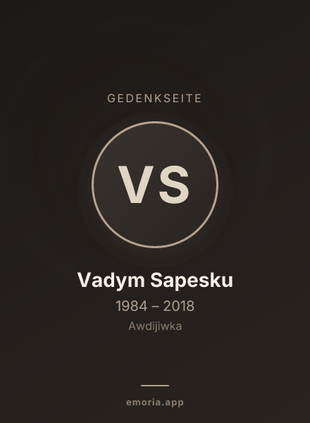 Gedenkportrait von Vadym Sapesku