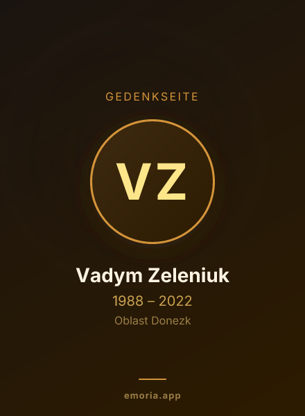Gedenkportrait von Vadym Zeleniuk