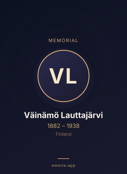 Memorial portrait of Väinämö Lauttajärvi