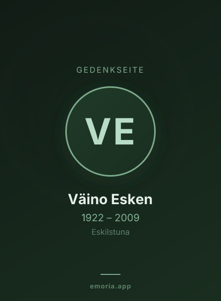 Gedenkportrait von Väino Esken