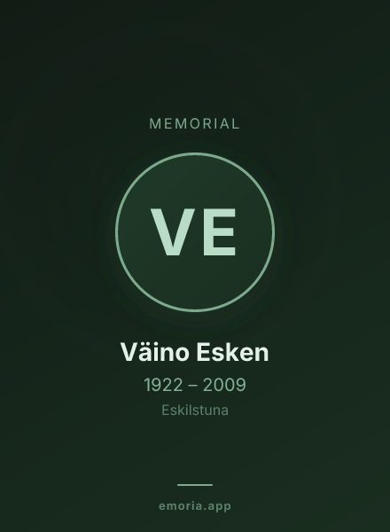 Memorial portrait of Väino Esken