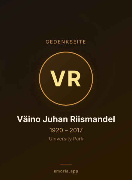 Gedenkportrait von Väino Juhan Riismandel
