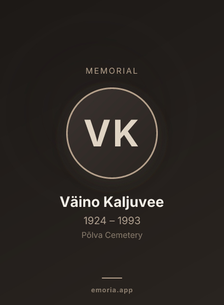 Memorial portrait of Väino Kaljuvee