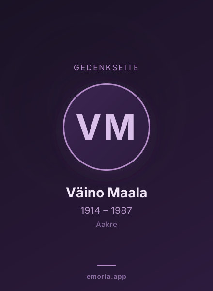 Gedenkportrait von Väino Maala