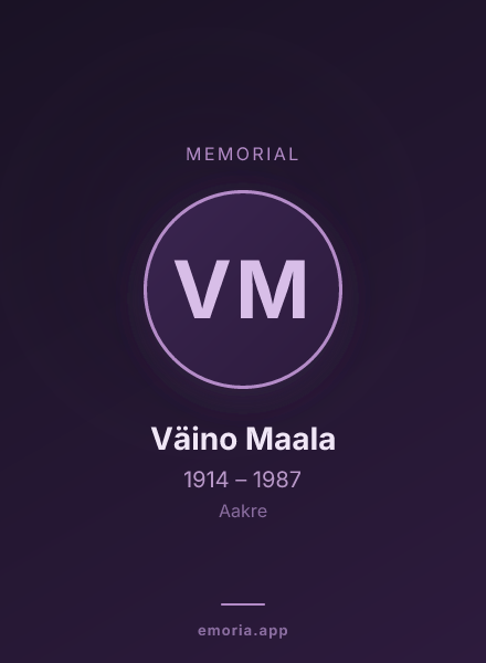 Memorial portrait of Väino Maala