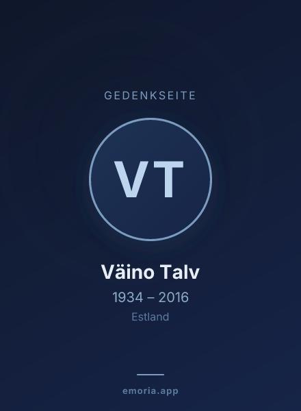 Gedenkportrait von Väino Talv