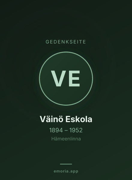 Gedenkportrait von Väinö Eskola