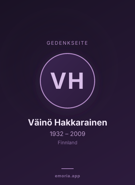 Gedenkportrait von Väinö Hakkarainen