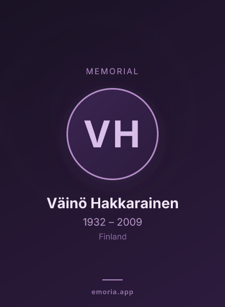 Memorial portrait of Väinö Hakkarainen