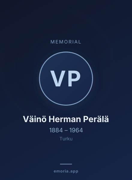 Memorial portrait of Väinö Herman Perälä