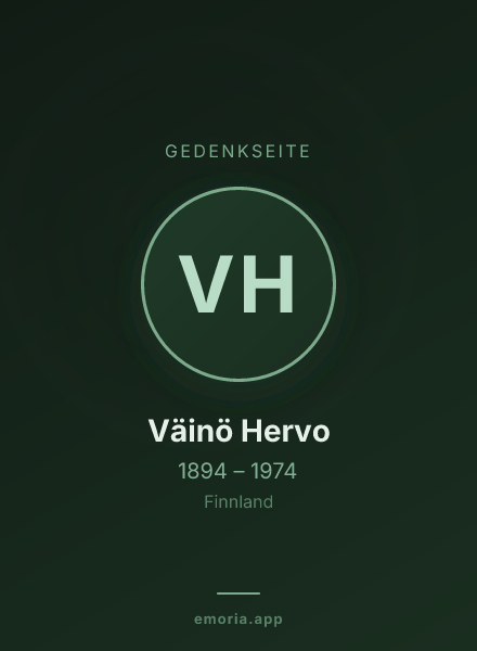 Gedenkportrait von Väinö Hervo