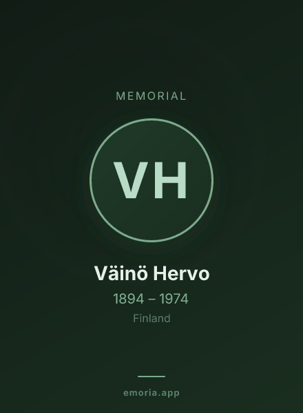 Memorial portrait of Väinö Hervo