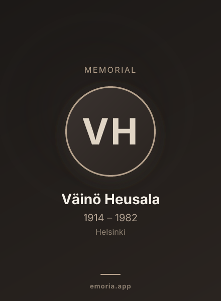 Memorial portrait of Väinö Heusala
