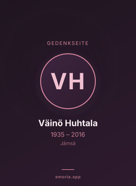 Gedenkportrait von Väinö Huhtala