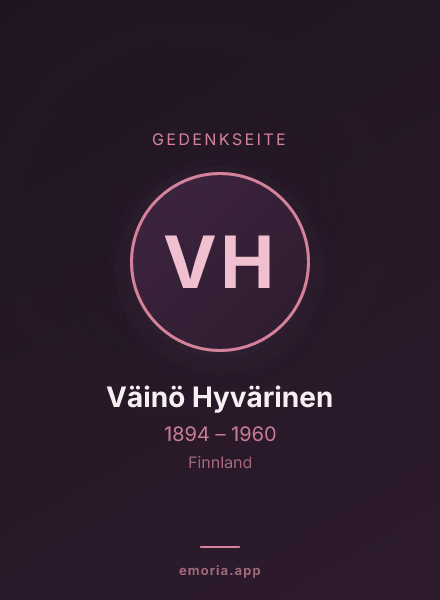 Gedenkportrait von Väinö Hyvärinen