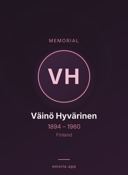Memorial portrait of Väinö Hyvärinen