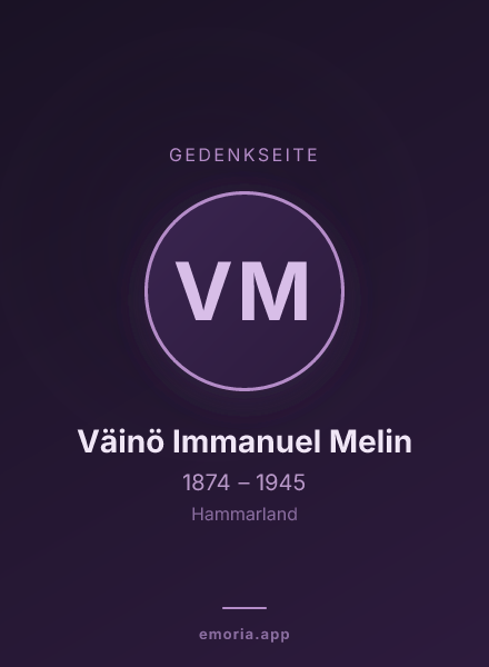 Gedenkportrait von Väinö Immanuel Melin