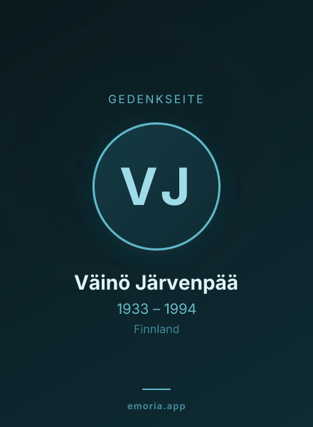 Gedenkportrait von Väinö Järvenpää