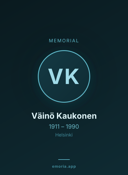 Memorial portrait of Väinö Kaukonen