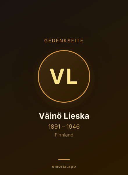 Gedenkportrait von Väinö Lieska