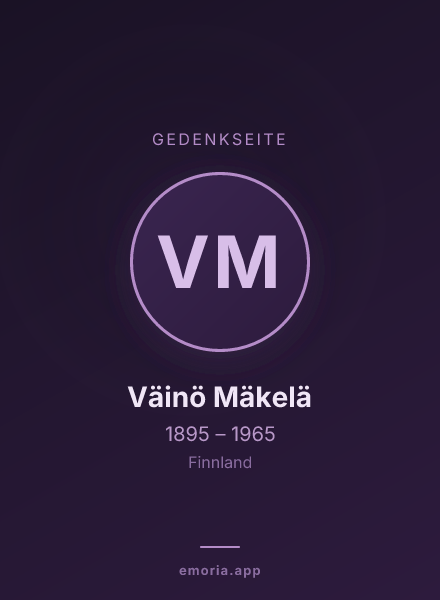 Gedenkportrait von Väinö Mäkelä