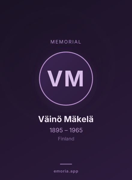 Memorial portrait of Väinö Mäkelä