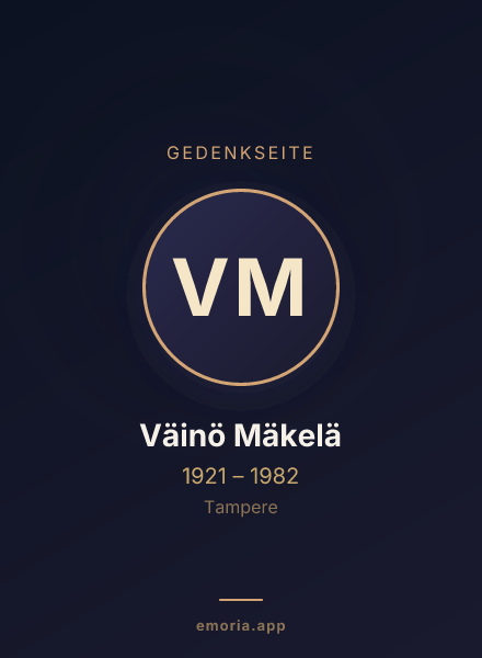 Gedenkportrait von Väinö Mäkelä