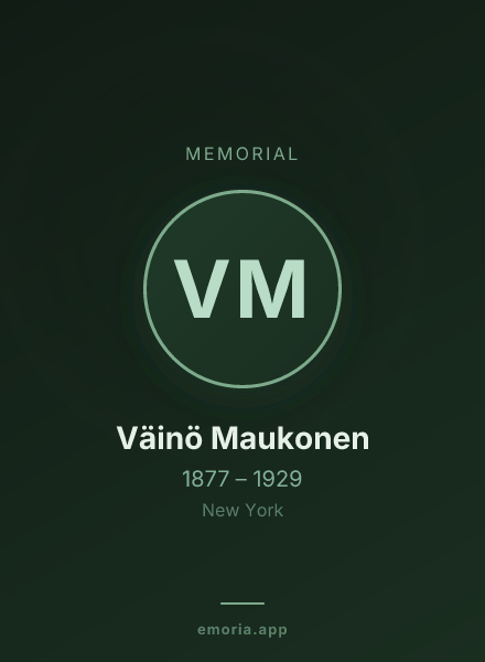 Memorial portrait of Väinö Maukonen