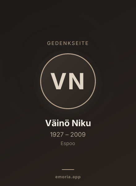 Gedenkportrait von Väinö Niku