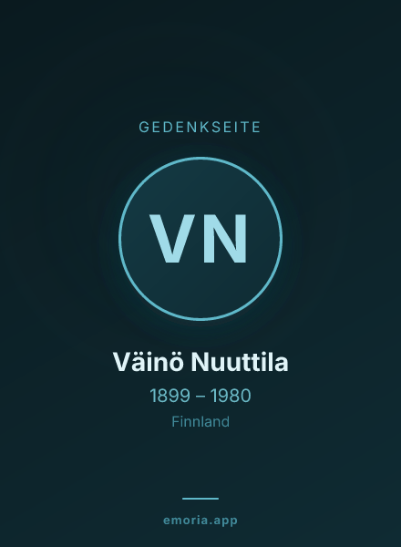 Gedenkportrait von Väinö Nuuttila