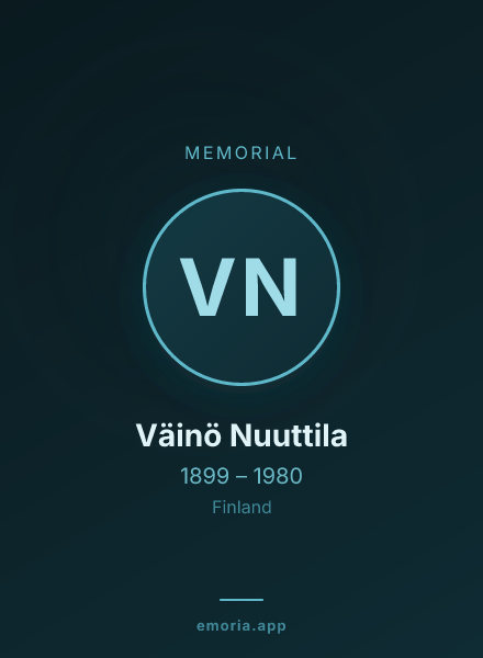 Memorial portrait of Väinö Nuuttila