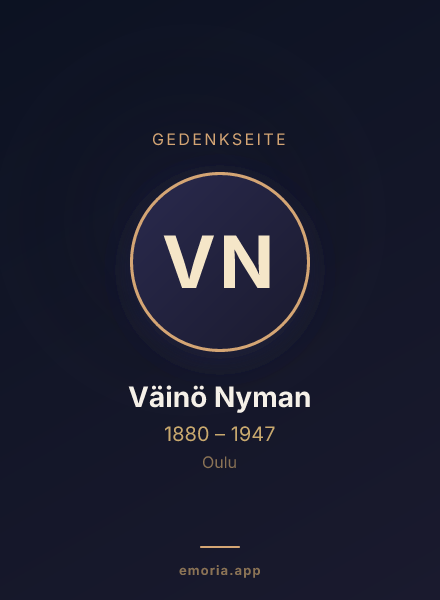 Gedenkportrait von Väinö Nyman