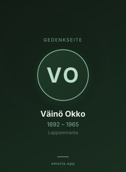 Gedenkportrait von Väinö Okko