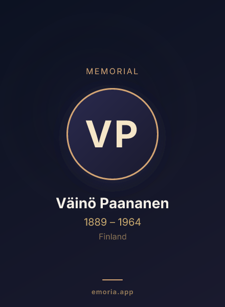 Memorial portrait of Väinö Paananen