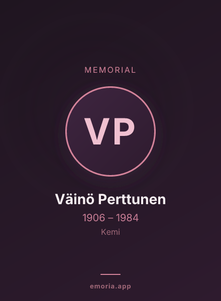 Memorial portrait of Väinö Perttunen