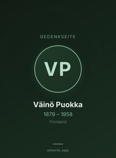 Gedenkportrait von Väinö Puokka