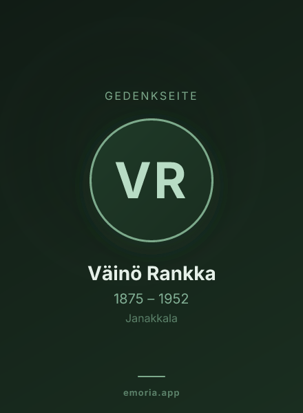 Gedenkportrait von Väinö Rankka