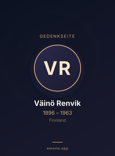 Gedenkportrait von Väinö Renvik