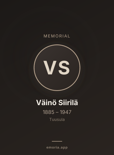 Memorial portrait of Väinö Siirilä