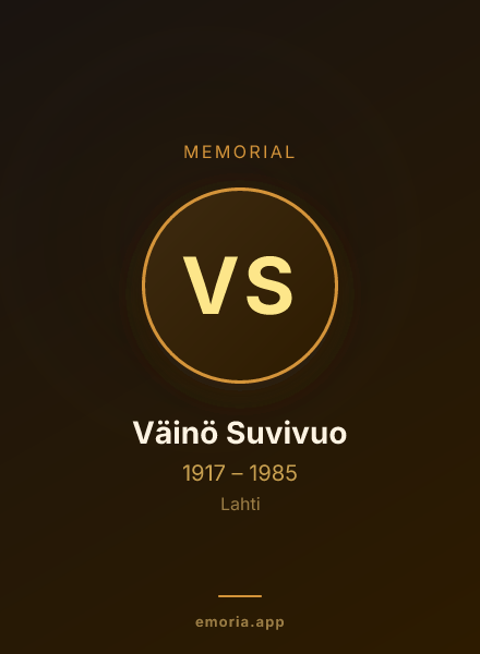 Memorial portrait of Väinö Suvivuo
