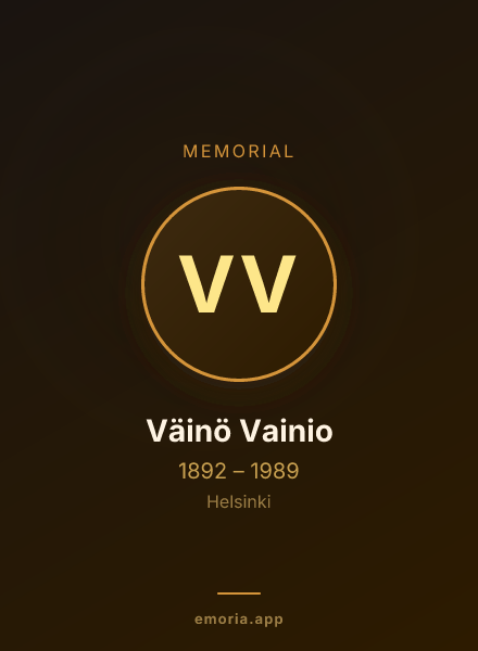 Memorial portrait of Väinö Vainio