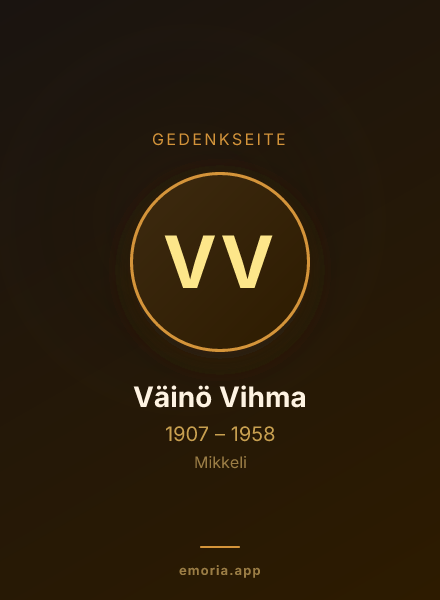 Gedenkportrait von Väinö Vihma