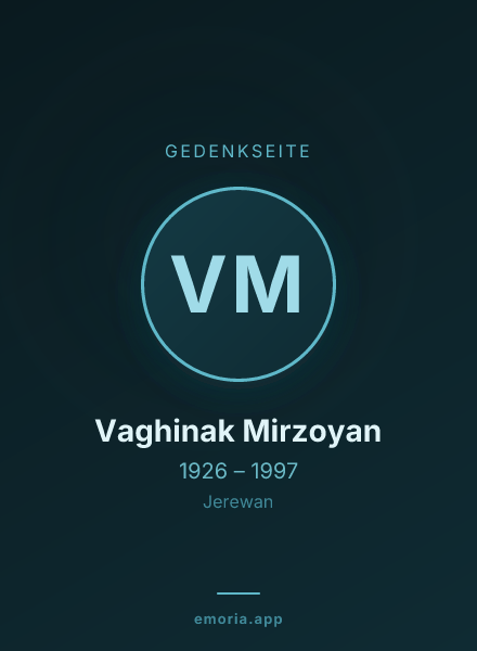 Gedenkportrait von Vaghinak Mirzoyan