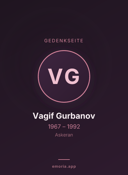 Gedenkportrait von Vagif Gurbanov