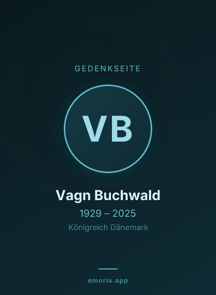 Gedenkportrait von Vagn Buchwald