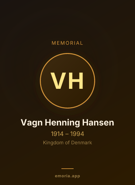 Memorial portrait of Vagn Henning Hansen