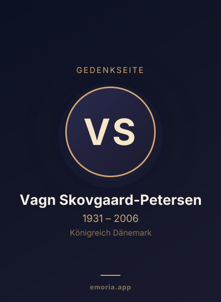 Gedenkportrait von Vagn Skovgaard-Petersen