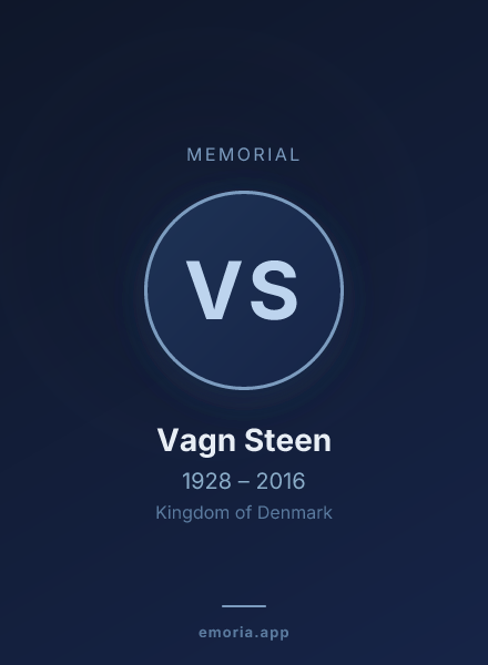Memorial portrait of Vagn Steen