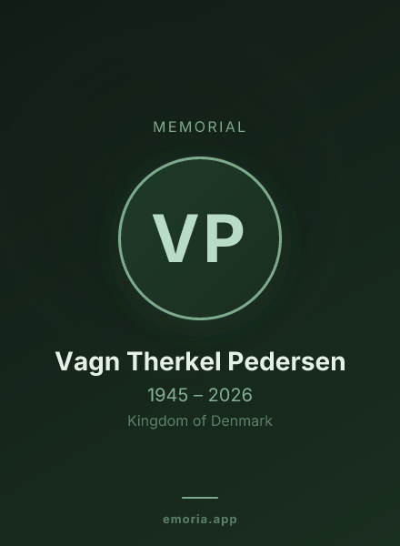 Memorial portrait of Vagn Therkel Pedersen
